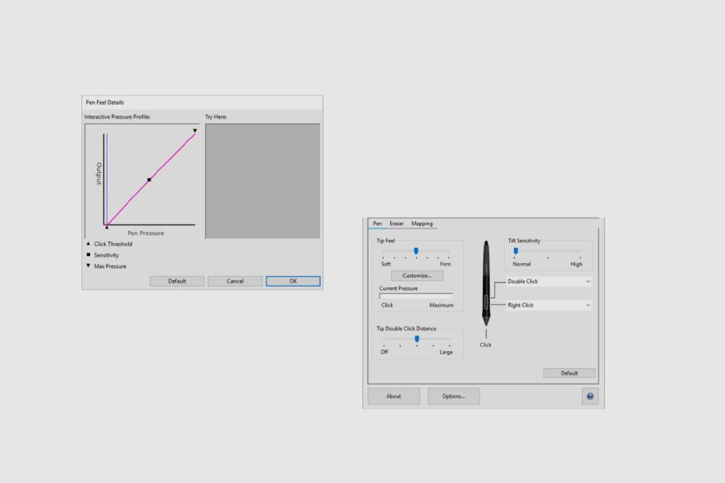 What is the Pressure Sensitivity and Range of the Stylus Pen on the One by Wacom