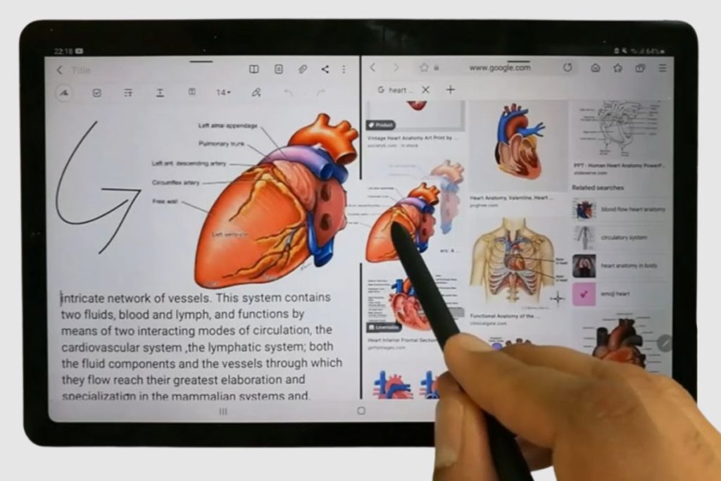 What tips can be used to make note-taking on the Samsung Galaxy Tab S8 easier to use