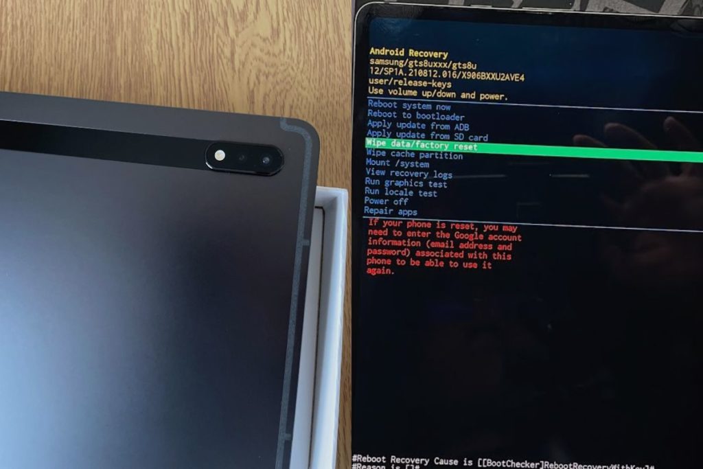 How to factory reset the Samsung Galaxy Tab S8 (2)