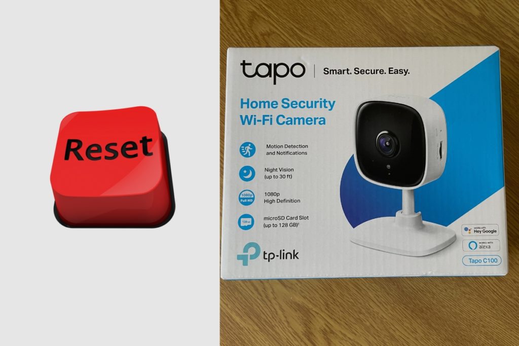 How do I reset my TP-Link Tapo C100 camera(1)