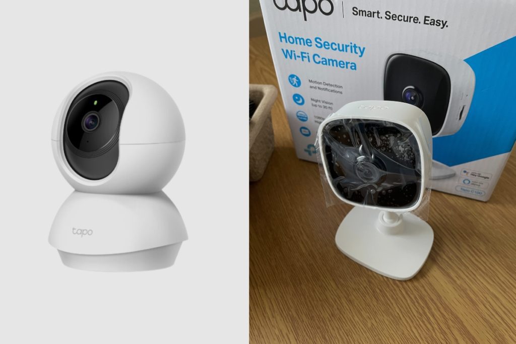 How do the Tapo C100 and C200 security cameras compare in design