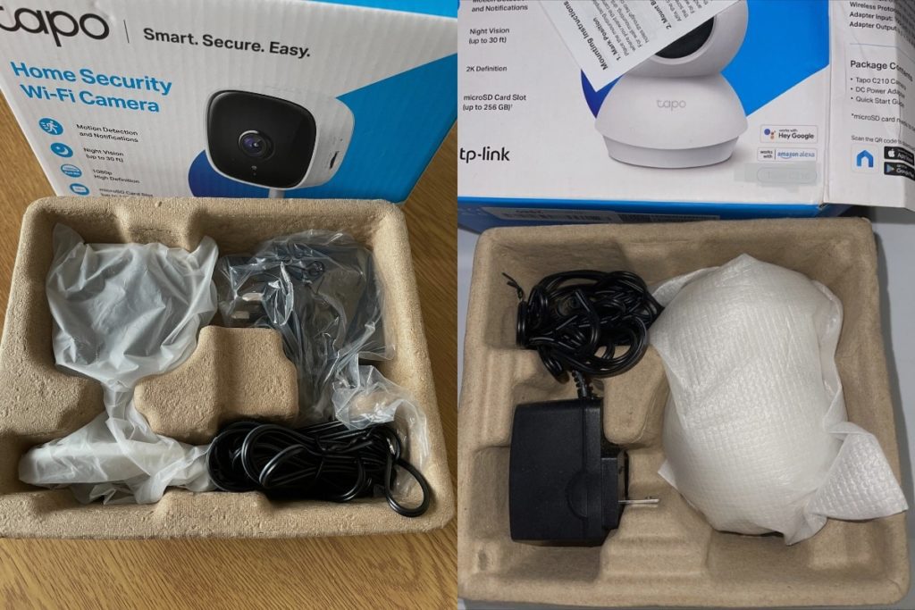 How does the video and image quality compare between the Tapo C100 and C200 security cameras